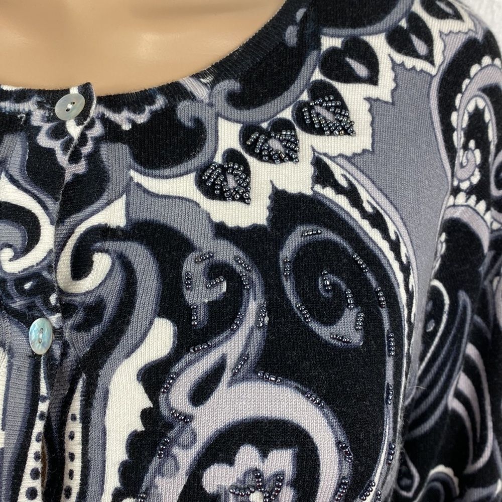 Pierri New York Black and Gray Patterned Cardigan - Picture 4 of 9
